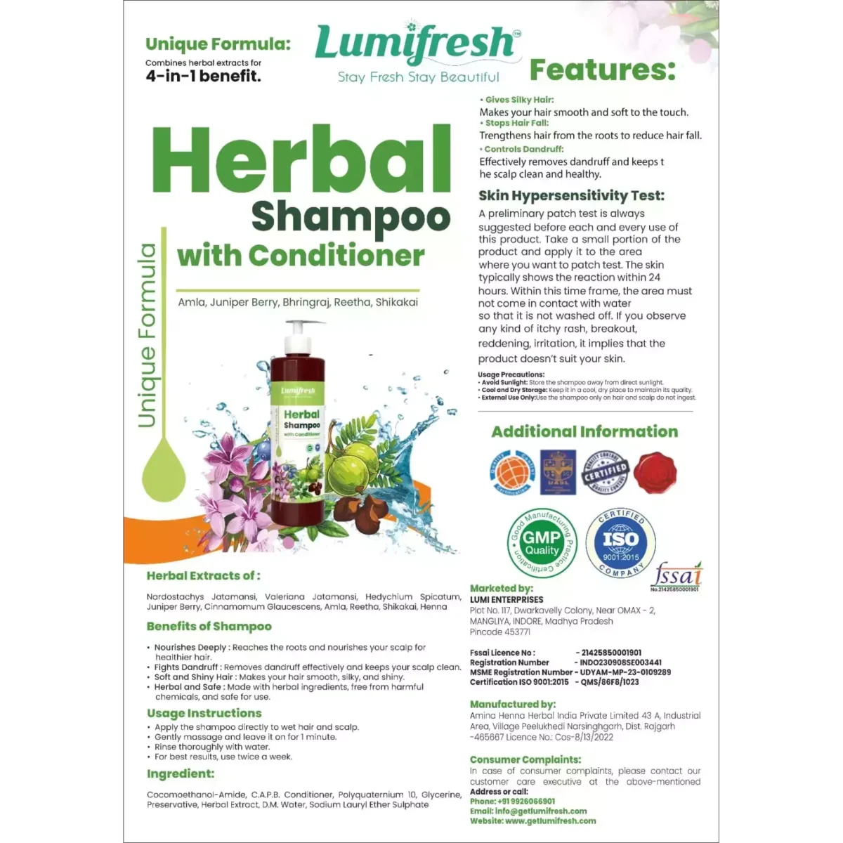Lumifresh Herbal Shampoo with Conditioner - Image 3